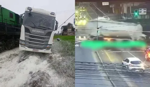 Trem atinge carro no Paraná e mata uma pessoa; veja o vídeo