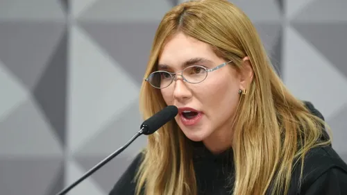 Virginia Fonseca durante depoimento à CPI das Bets do Senado