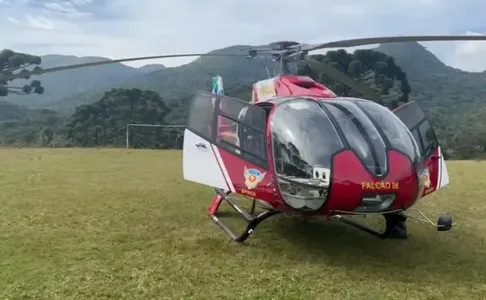 Vítima foi socorrida de helicóptero
