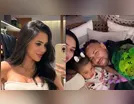 Bruna Biancardi exibe barriga de grávida e noite de filme em família