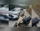 Moto irregular com cabeça de vaca é pega pela polícia e chama atenção
