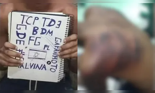 Menino é sequestrado e torturado após fazer sigla de facção em caderno