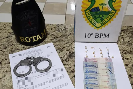 A ação foi realizada pela equipe da Rotam do 10º Batalhão de Polícia Militar (10º BPM), com apoio da Agência Local de Inteligência (ALI)