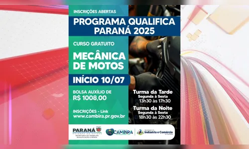 Cambira oferece curso de mecânica de motos gratuito; veja detalhes
