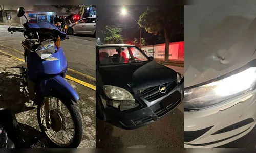 Motociclista fica ferida após colisão entre três veículos em Apucarana