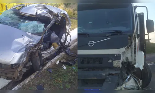 Motorista morre e 2 pessoas ficam feridas em grave colisão na BR-282