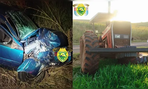 Tratorista morre após acidente com carro na PR-436 no Norte do PR