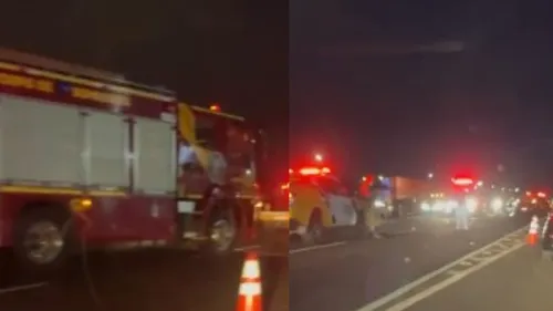 Acidente mobilizou equipes dos bombeiros, Samu e Polícia Rodoviária Estadual