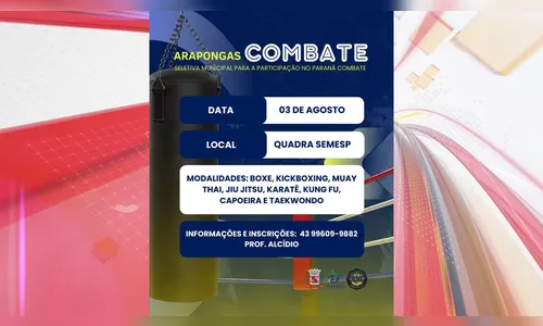 Abertas as inscrições para a primeira edição do Arapongas Combate