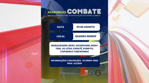 Arapongas Combate acontece em agosto