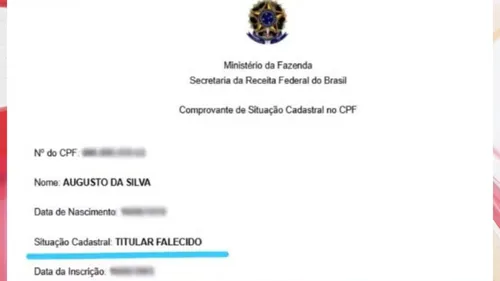 Augusto da Silva foi declarado morto pela Receita Federal