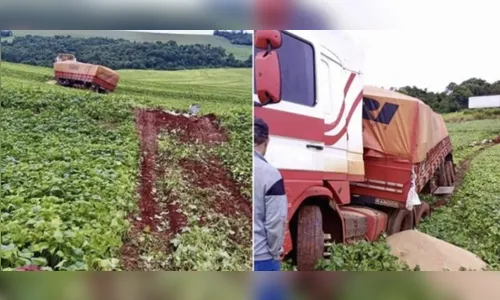 Caminhoneiro é impedido de retirar veículo de lavoura após acidente