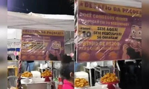 Mulher é internada após tentar comer 5 paçocas em 30 segundos