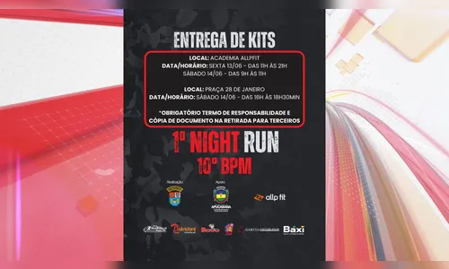 Saiba como será a entrega de kits da Night Run do 10º BPM em Apucarana