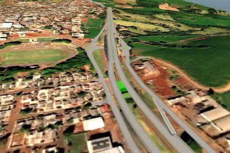 Maquete digital da restauração em concreto da PRC-466 entre Lidianópolis e Manoel Ribas - Viaduto I Jardim Alegre