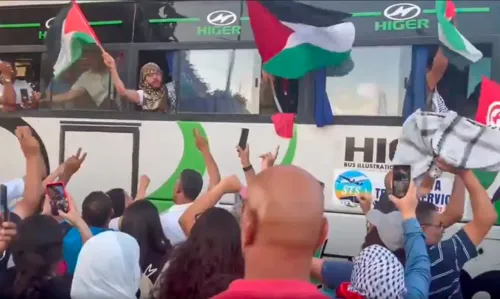 Marcha Global para Gaza durante manifestação