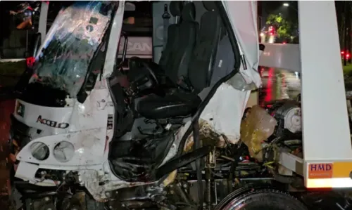 Motorista fica em estado grave após perder controle de caminhão