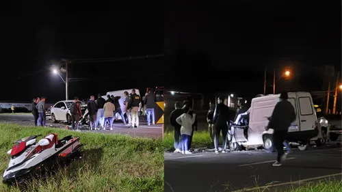 O acidente envolveu uma Fiat Fiorino e um Chevrolet Cruze próximo à entrada do Residencial Bem Viver.