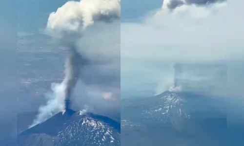 Piloto brasileiro flagra maior vulcão da Europa em erupção; veja vídeo