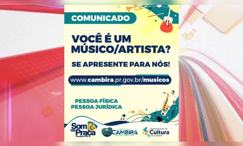 Cambira abre credenciamento para músicos; veja como participar