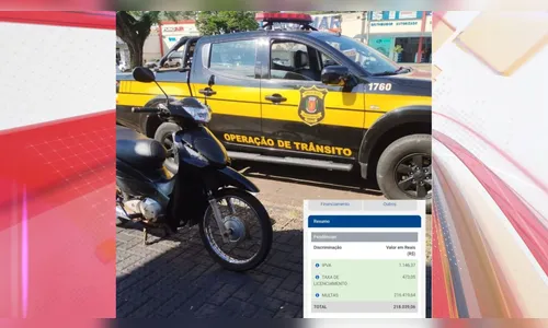 Motoneta com débitos de mais de R$ 200 mil é apreendida no PR