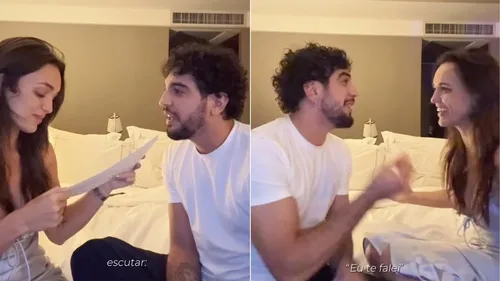 Rafa mostrou o vídeo de quando contou para Nattan que está esperando o primeiro filho deles