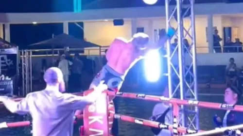 Russo Ivan Parshikov se apoiou em estrutura metálica e levou choque