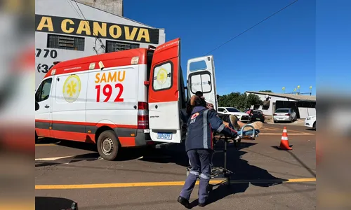 Duas pessoas ficam feridas após acidente entre motos em Apucarana