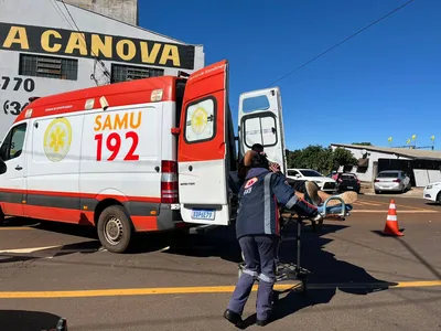 Samu atendeu motociclista após acidente
