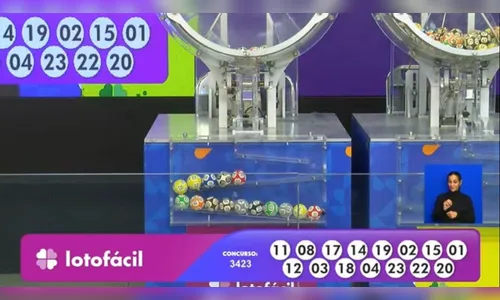 Confira o resultado do sorteio da Lotofácil 3423 deste sábado (21)