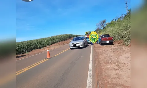 Engavetamento com três veículos é registrado na PR-451, em Cruzmaltina