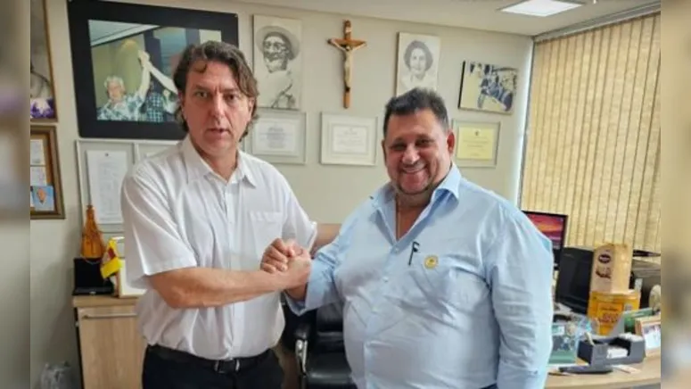 Anibelli Neto, presidente do partdio MDB no Paraná e Pedro Taborda, prefeito de Rio Branco do Ivaí