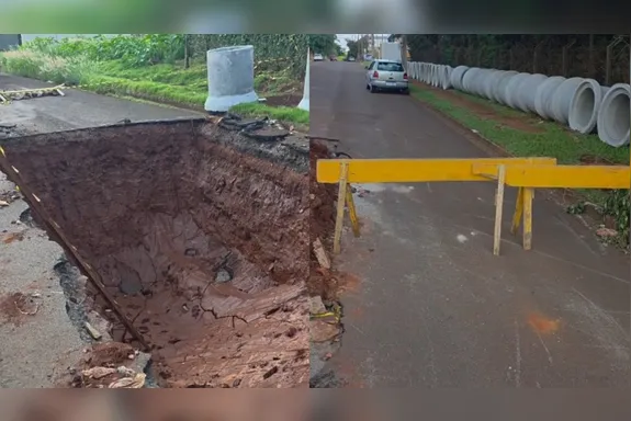 Dano resultou na abertura de um buraco com profundidade estimada entre cinco e seis metros