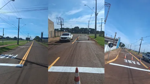 Prefeitura de Apucarana reforça sinalização em cruzamento perigoso no Parque Industrial Norte