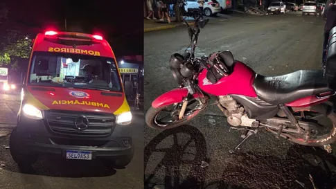 Motociclista sofre suspeita de fratura após forte batida em Apucarana