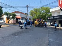 Obras de recape asfáltico no centro prosseguem até sexta em Apucarana