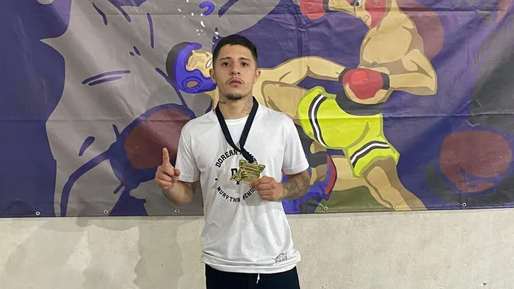 Thiago, de 20 anos, 1° Colocado na categoria 54 kg