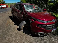 Fiat Toro envolvida no acidente