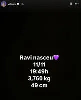 Ravi nasceu! Viih Tube dá à luz ao segundo filho com Eliezer