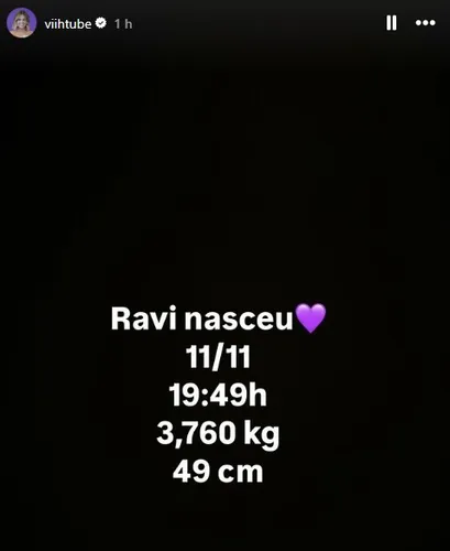 Ravi nasceu! Viih Tube dá à luz ao segundo filho com Eliezer