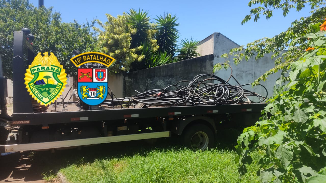 Fios recuperados pela PM
