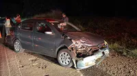 Três pessoas ficam feridas em engavetamento na PR-466 em Jardim Alegre