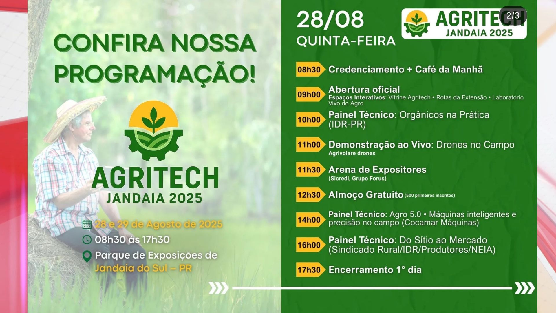 Agritech reúne tecnologia e inovação no campo em Jandaia do Sul