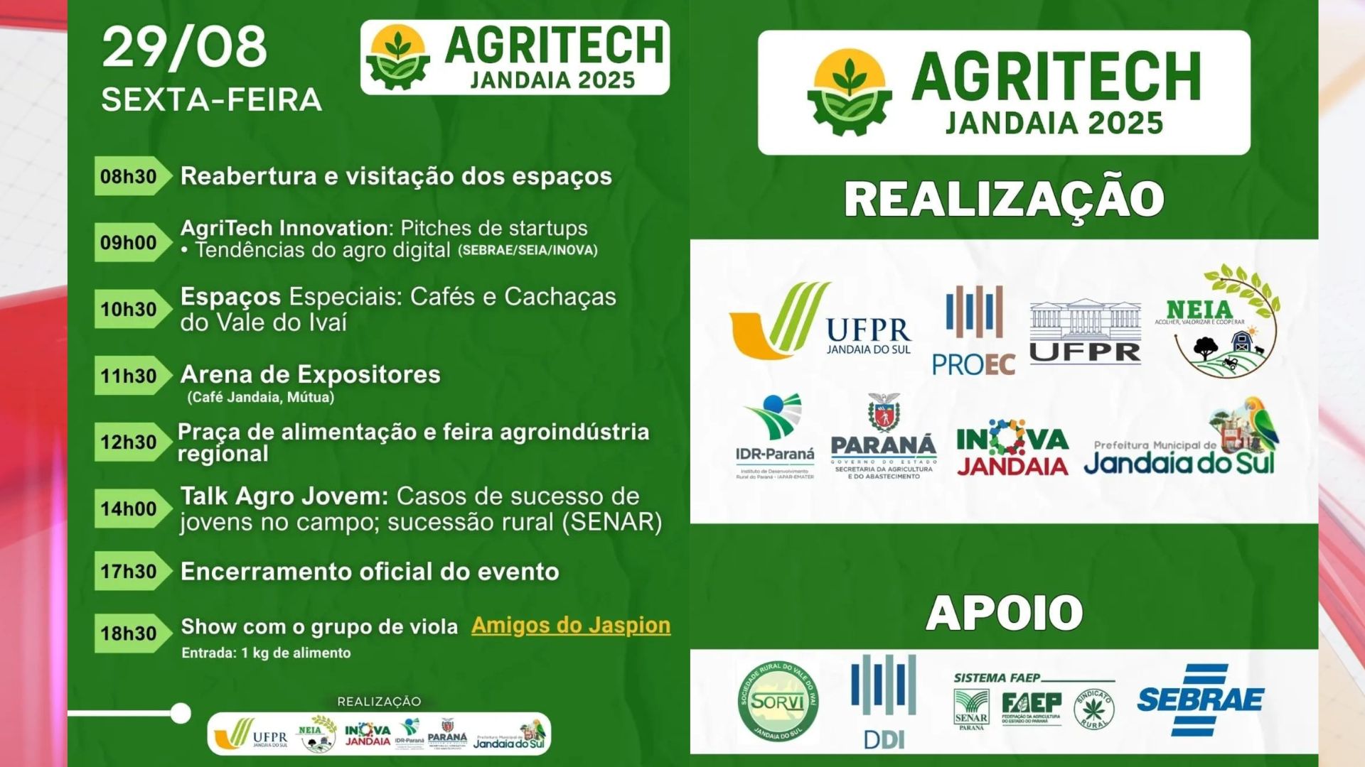 Agritech reúne tecnologia e inovação no campo em Jandaia do Sul