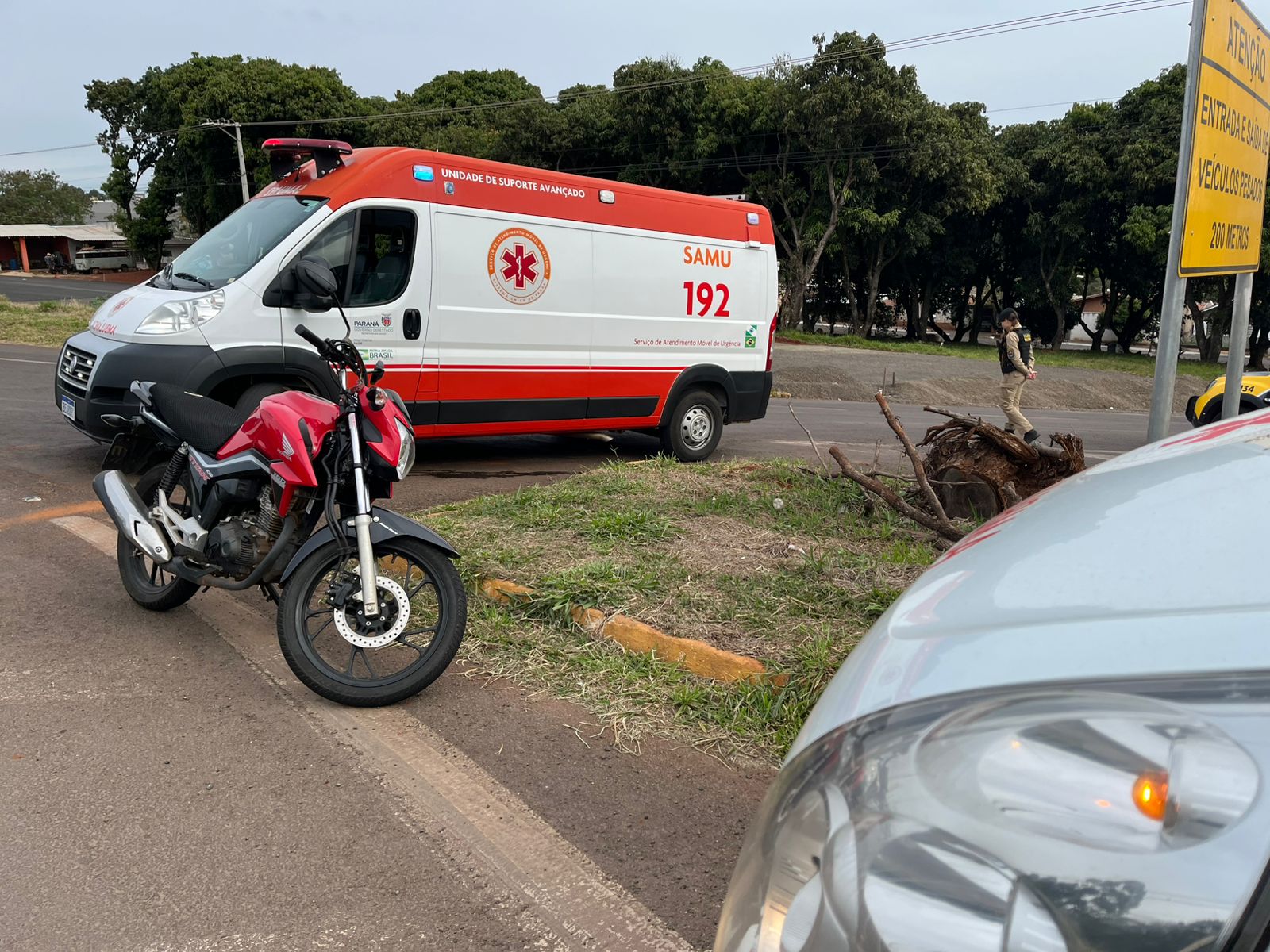 Motociclista foi levado para a UPA