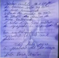A carta foi deixada na porteira da residência do pai de Alencar Gonçalves de Souza