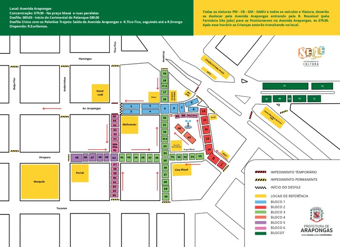 Arapongas divulga programação do desfile cívico de 07 de setembro