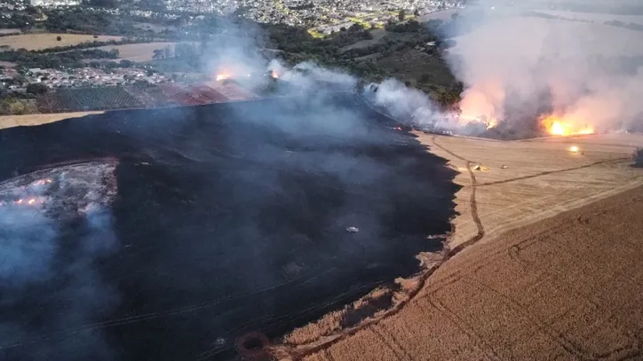 Incêndio em roça na Colônia dos Novos Produtores mobiliza bombeiros