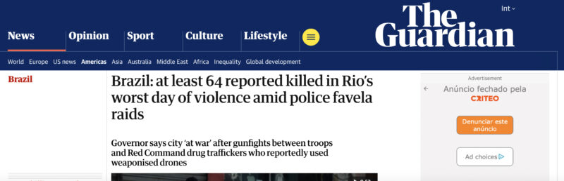 Viagem do príncipe William ao RJ preocupa após megaoperação