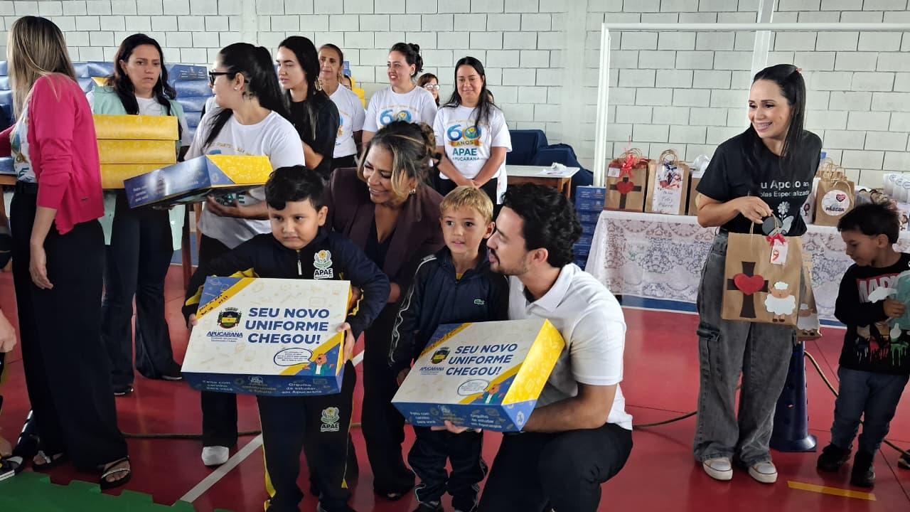Apae de Apucarana recebe uniformes e chocolates em ação de Páscoa
